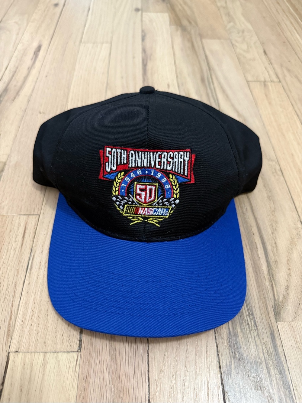 NASCAR 50th Anniversary Black and Blue Embroidered Cap
